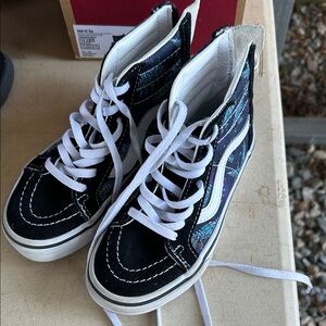 Vans Robot Dinosaur Black and White Kids High-Top Sneakers w/ box